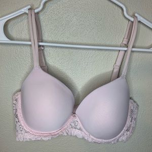 Pink lace bra